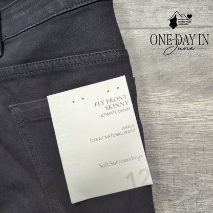 Soft Surroundings Fly Front Skinny Jeans Size 12