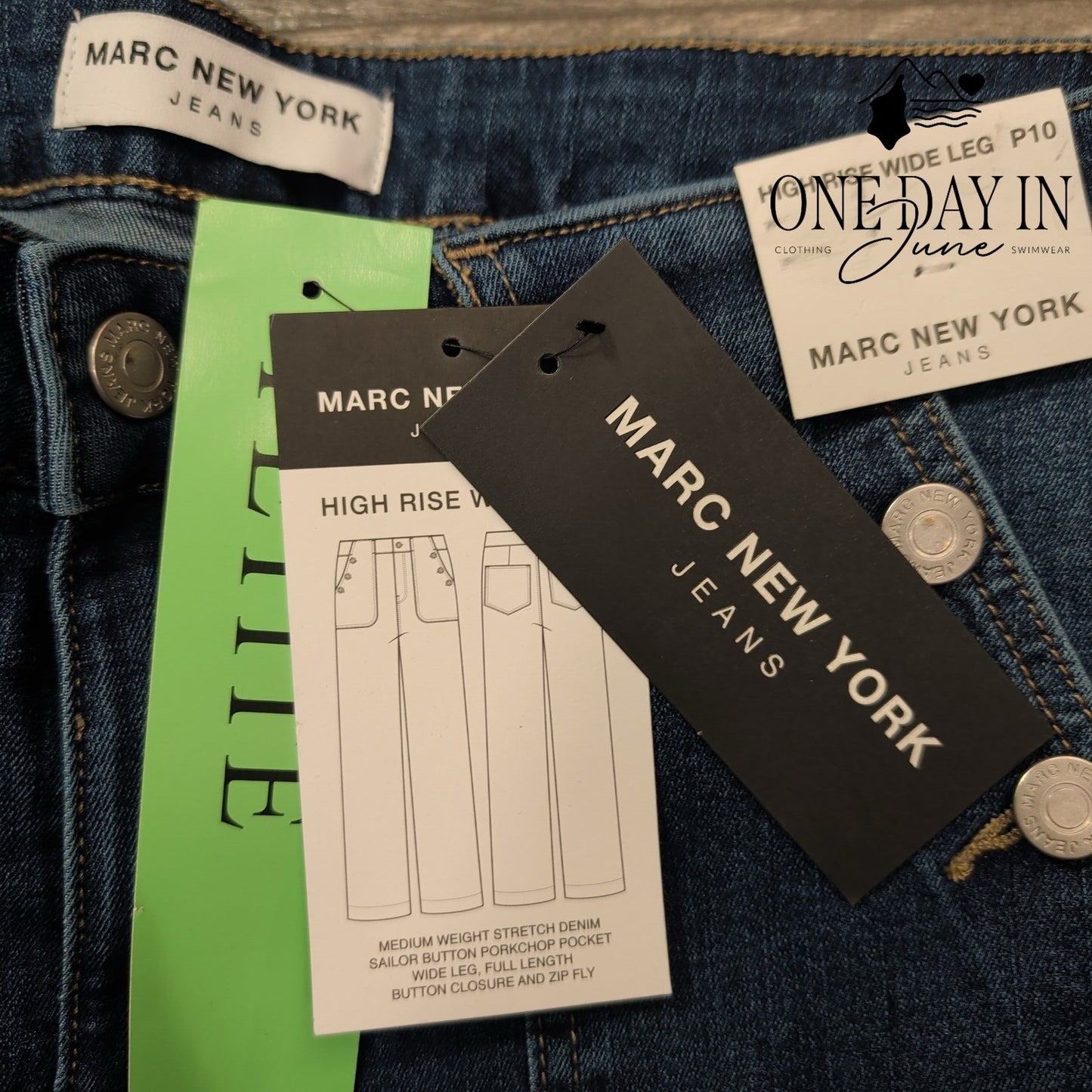 Marc New York Petite High Rise Wide Leg Crop Jeans Size 10P
