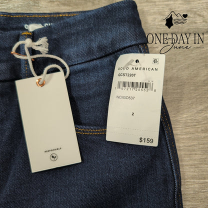 Good American Good Curve Straight Jeans High Rise Indigo NWT $159 Size 2 (26)