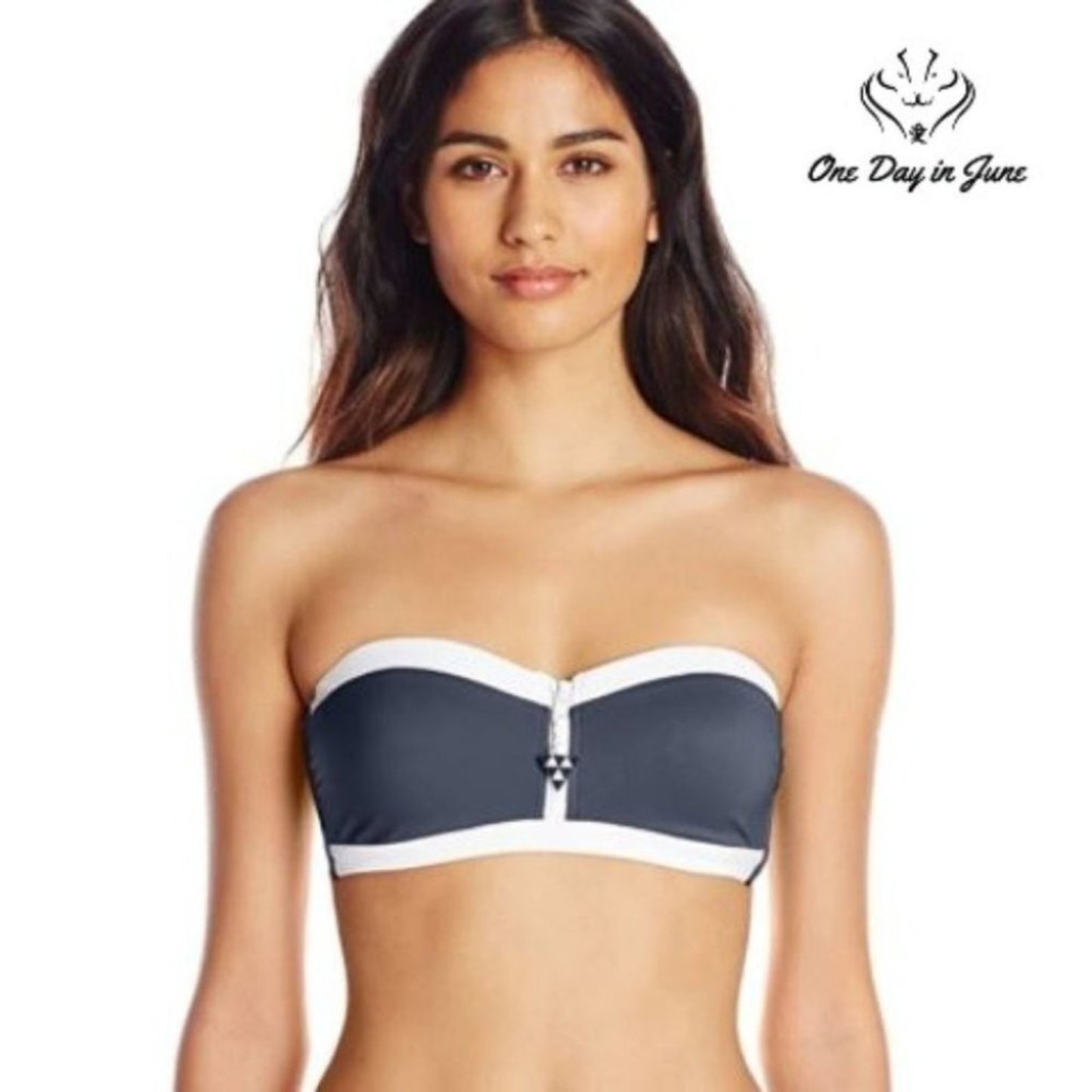 SeaFolly Block Party Bandeau Bustier Size 10