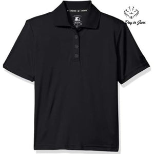 Starter Boys Performance Polo Shirt Black Short Sleeve Athletic Size XS 4/5