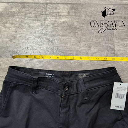 AG Adriano Goldschmied The Layla Cropped Flare Trouser Pants Black NWT Size 4