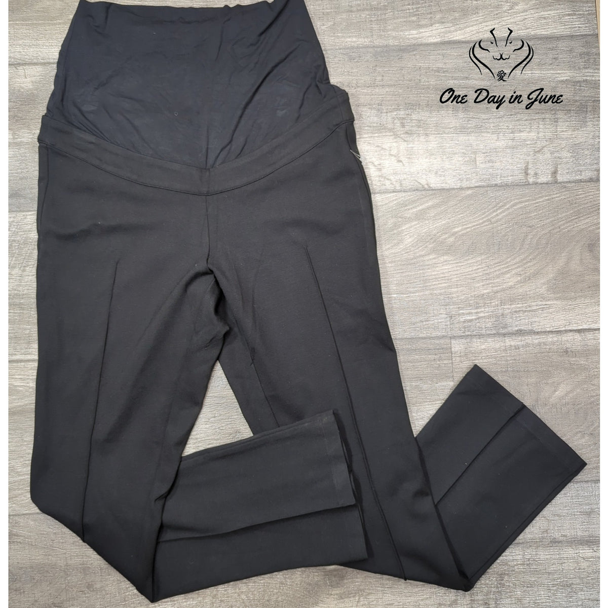 Nom Maternity Straight Leg Ponte Work Pants Black Size L