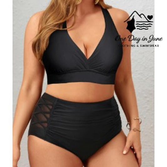 Yonique Plus Size High Waist Bikini Swimsuit Size 12W