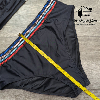 Cupshe Embroidered High Waist Triangle Bikini Swimsuit Size XL