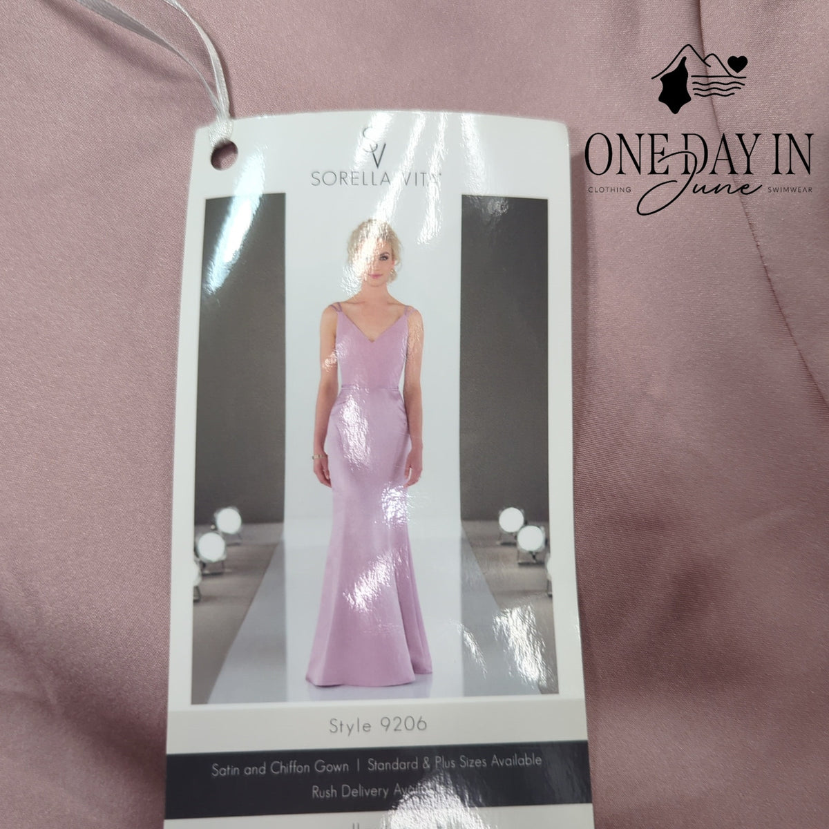 Sorella Vita 9206 Satin Chiffon Bridesmaid Maxi Gown Rosewater NWT Size 14