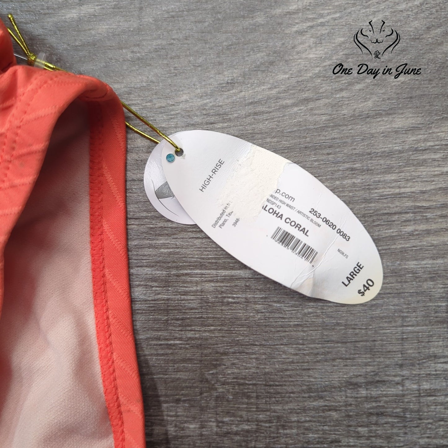 Mynah Medium Coverage Textured Bikini Bottom Size L