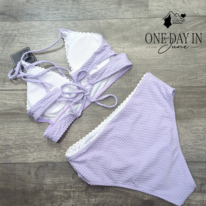 Zaful Textured Strppy Back Bikini Swimsuit Size S