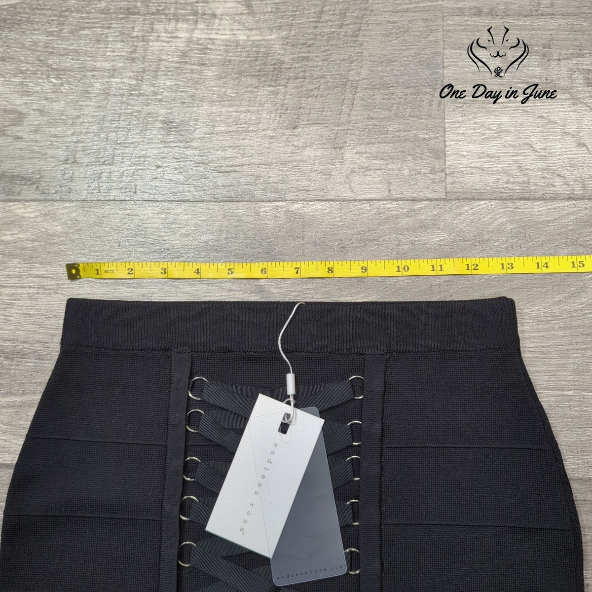 Endless Rose Black Bandage Mini Skirt Lace Up Corset Detail NWT Size S