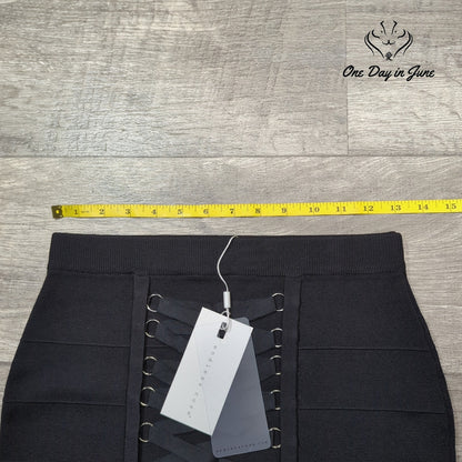 Endless Rose Black Bandage Mini Skirt Lace Up Corset Detail NWT Size S