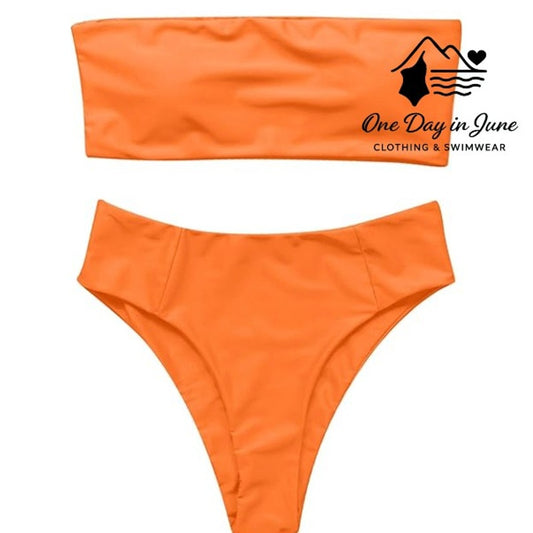 Charmleaks Strapless Bandeau High Cut Bikini Swimsuit Size XL