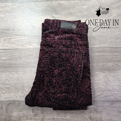 AG Adriano Goldschmied Farrah Skinny Ankle Jeans Animal Print NWT Size 2 (26)