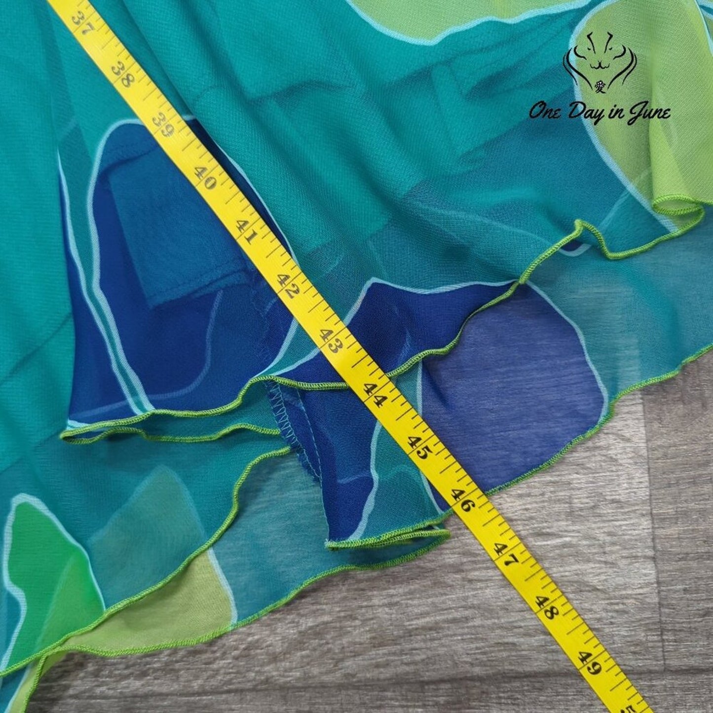 Sangria Floral Maxi Dress Turquoise Green Blue V Neck Tie Strap NWT Size 12
