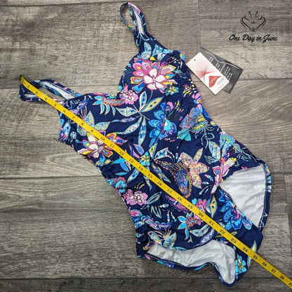 Maxine of Hollywood Floral One Piece Swimsuit Size 6