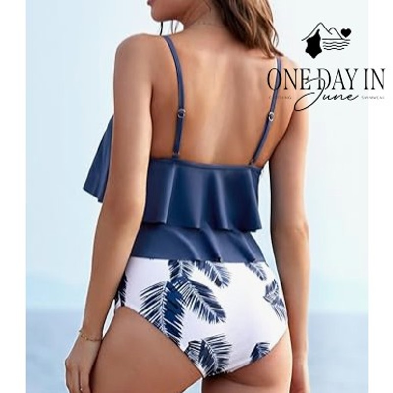 Adisputent High Waist Flounce Bikini Swimsuit Size M
