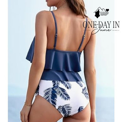 Adisputent High Waist Flounce Bikini Swimsuit Size M
