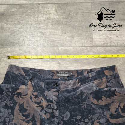 Tribal Printed Boot Cut Corduroy Pants Size 14