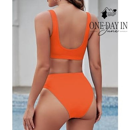 Pink Queen Crop Bikini Swimsuit Size L