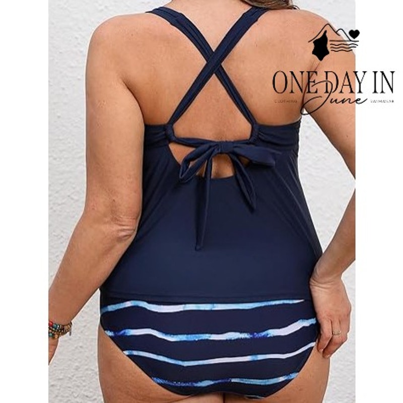 Cupshe Plus Size Tie Back Tankini Swimsuit Size 3X