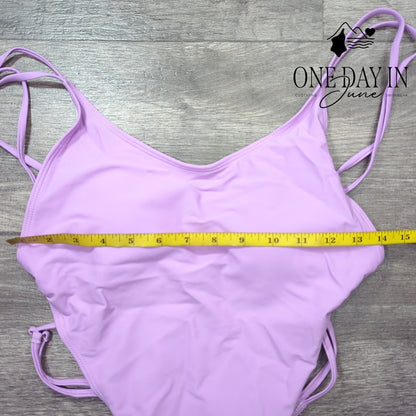 Oyoangle High Cut Open Back One Piece Swimsuit Size M