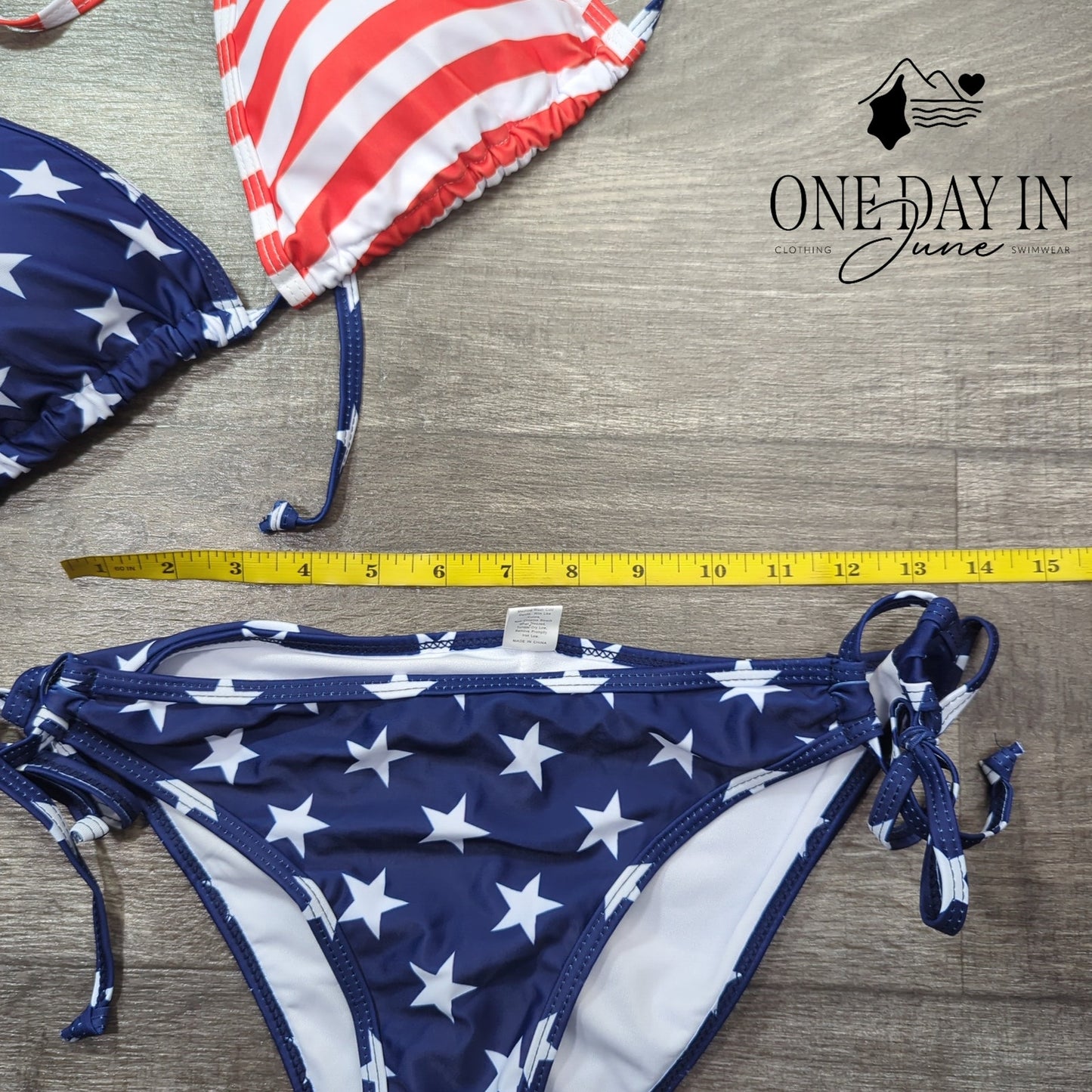 Aleumdr Molded Cup Adjustable Triangle Tie Side Bikini Swimsuit Size M