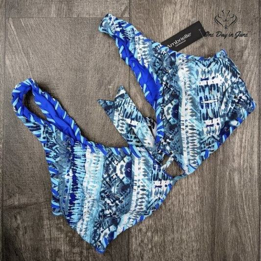 Ambrielle Geometric Bikini Top Size XL