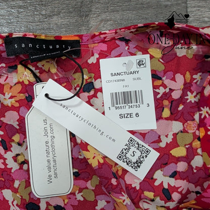 Sanctuary Short Sleeve Floral Midi Dress Size 6