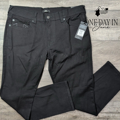 True Religion Geno Relaxed Slim Jeans Black No Flap NWT Men's Size 36X32
