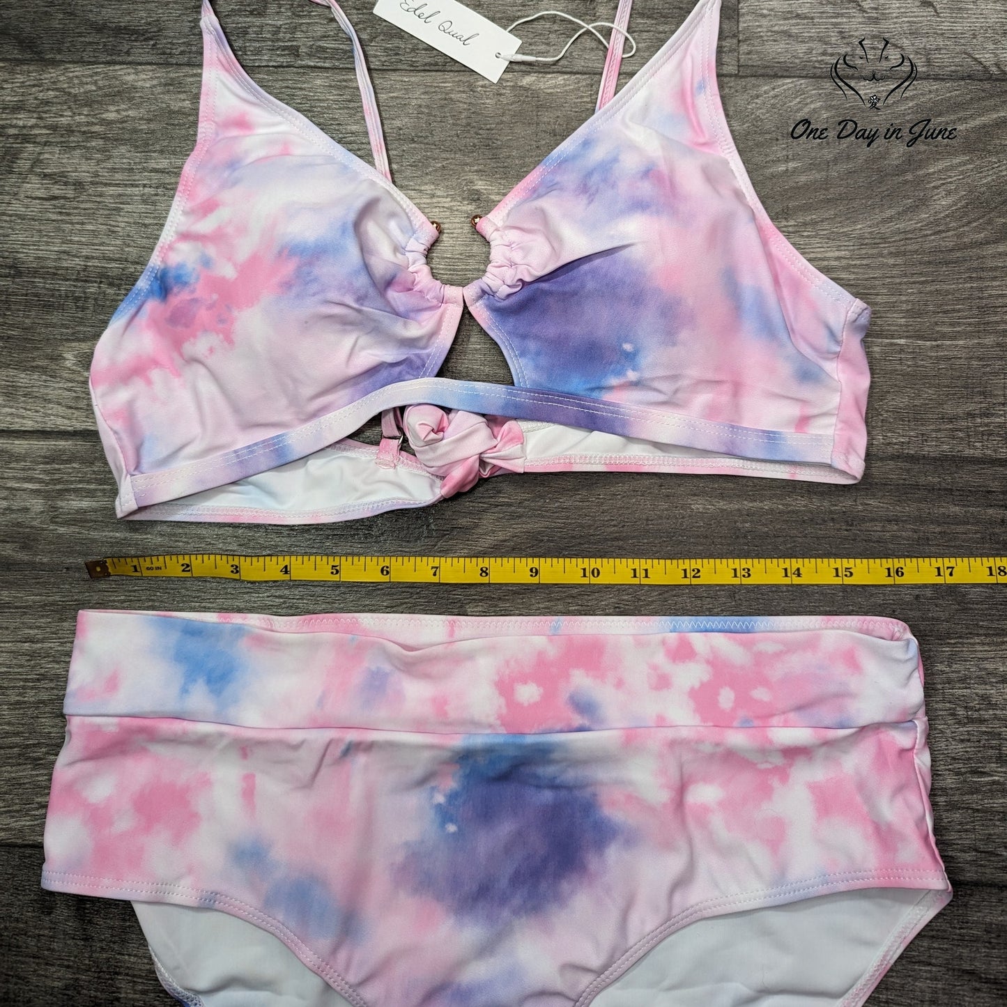 Edel Qual Tie Back Ring Top Bikini Swimsuit Size XXL