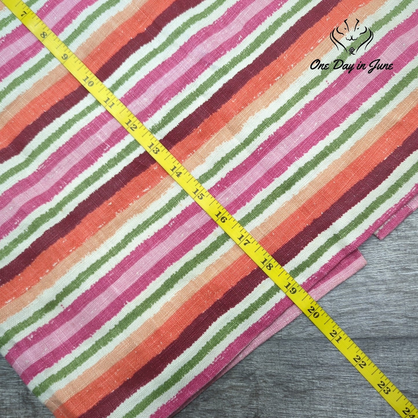 Talbots Petites Linen Striped Pencil Skirt Pink Orange Green Size 6P