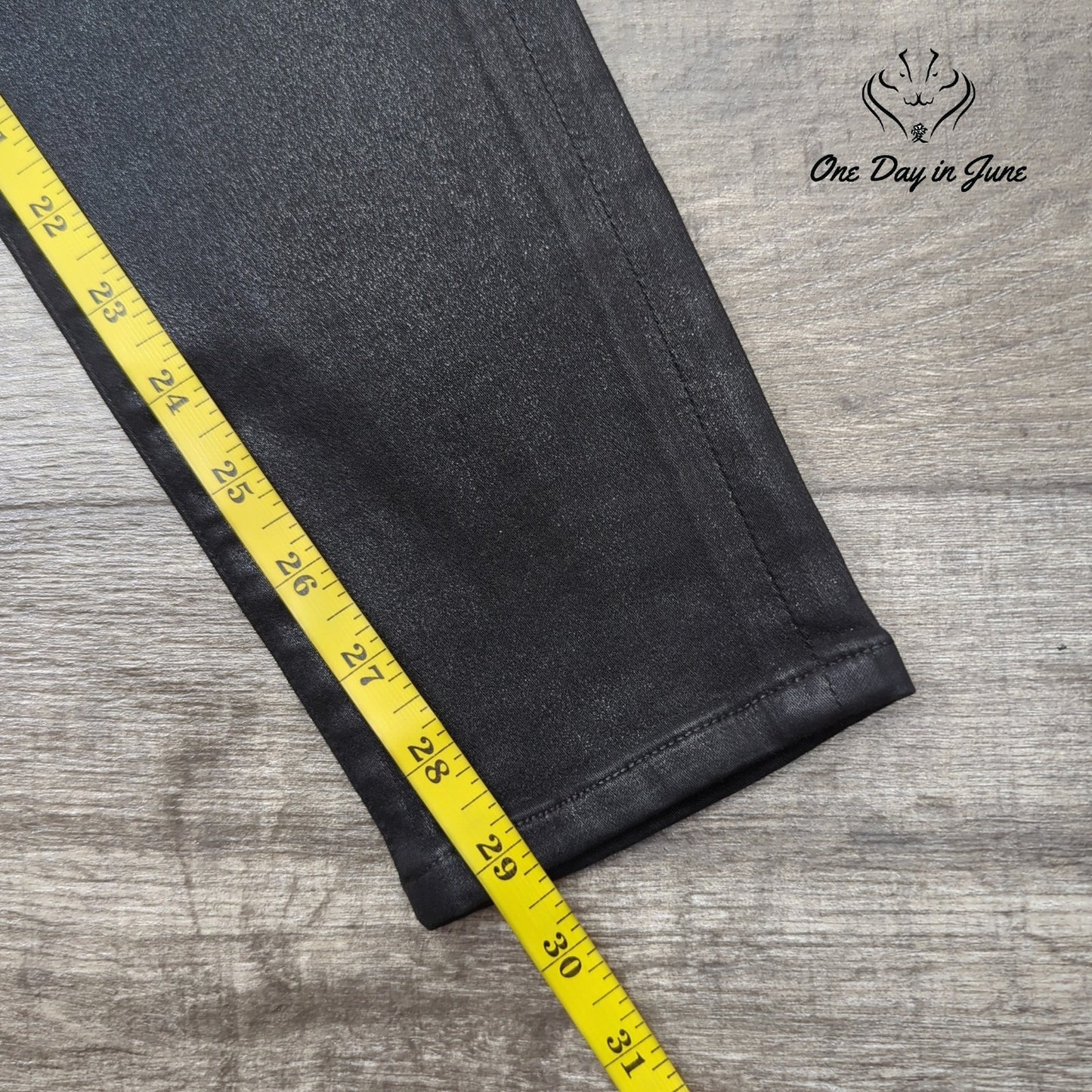 Agolde Premium Coated Skinny Jeans Black Leather Look Size 29 (8)