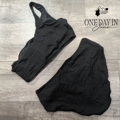 Pfreesea Textured One Shoulder Bikini Swimsuit Size XL