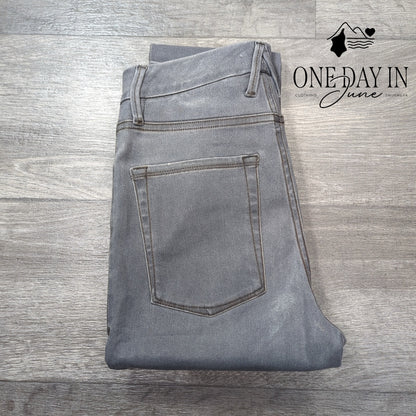 Good American Good Waist Coated Skinny Ankle Jeans Gray Silver NWT Size 4 (27)