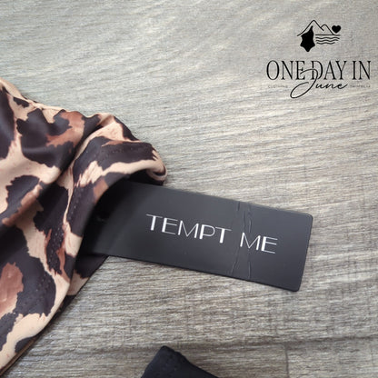 Tempt Me High Neck Leopard Tankini Swimsuit Size M