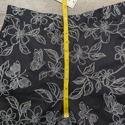 Alfred Dunner Southern Charm Pull On Pants Black Floral NWT Size 6P