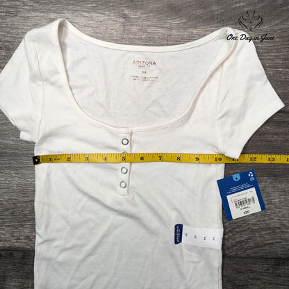 Arizona Jean Co. Ribbed Short Sleeve Crop Top Size XS