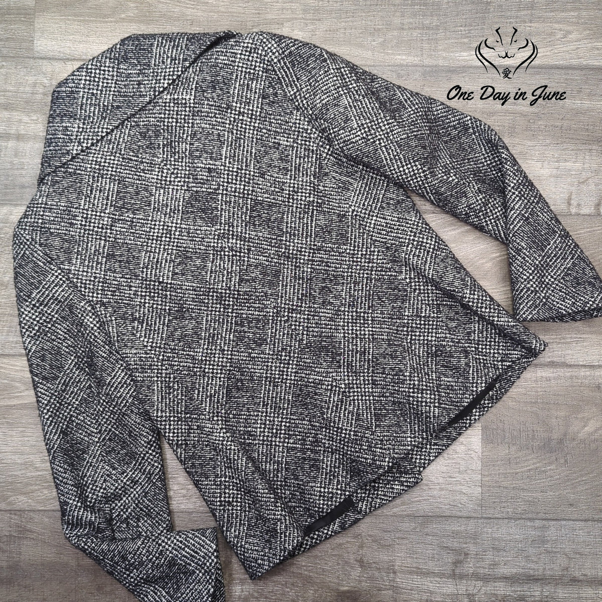Talbots Black White Plaid Wool Blend Button Front Blazer Jacket NWT Size 8