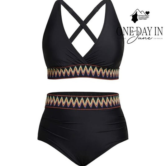 Blooming Jelly High Waist Rinned Bikini Swimsuit Size L