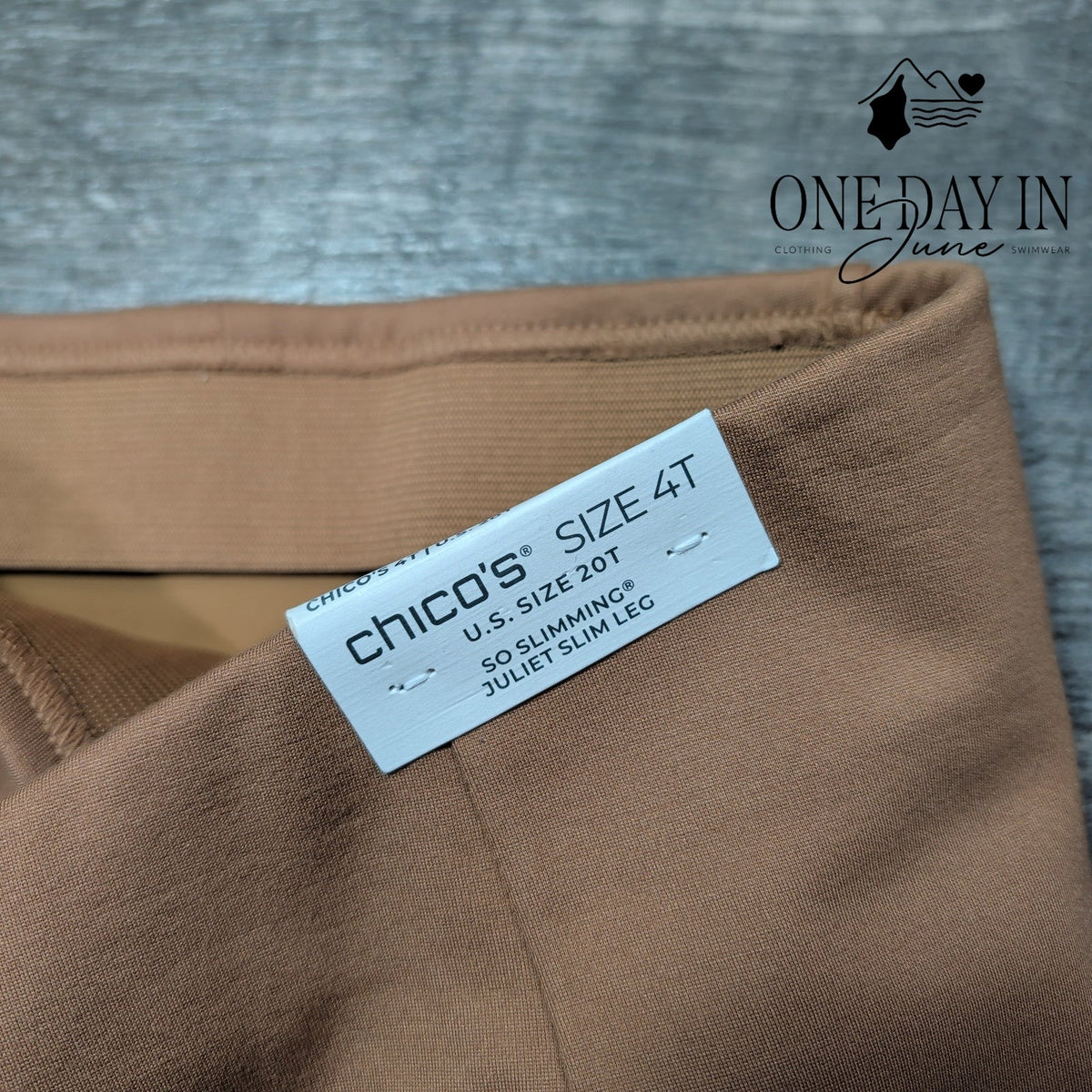 Chico's So Slimming Juliet Slim Leg Pants Tan Beige Tall Size Chico's 4T (20T)