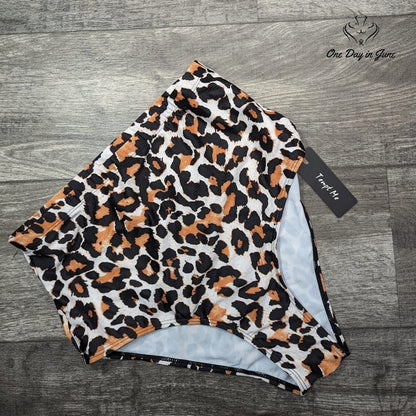 Holipick High Waist Leopard Bikini Bottom Size L