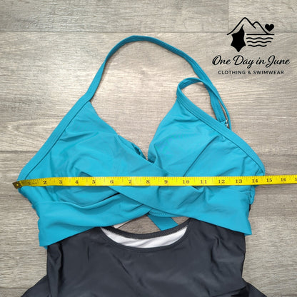 Aimage Cross Front Cut Out Swimdress Swimsuit Size M