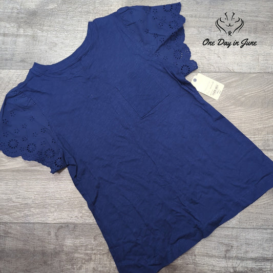 St. John's Bay Lace Sleeve T Shirt Size S