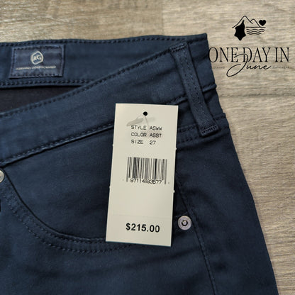 AG Adriano Goldschmied The Legging Ankle Super Skinny Jeans Navy NWT Size 4 (27)