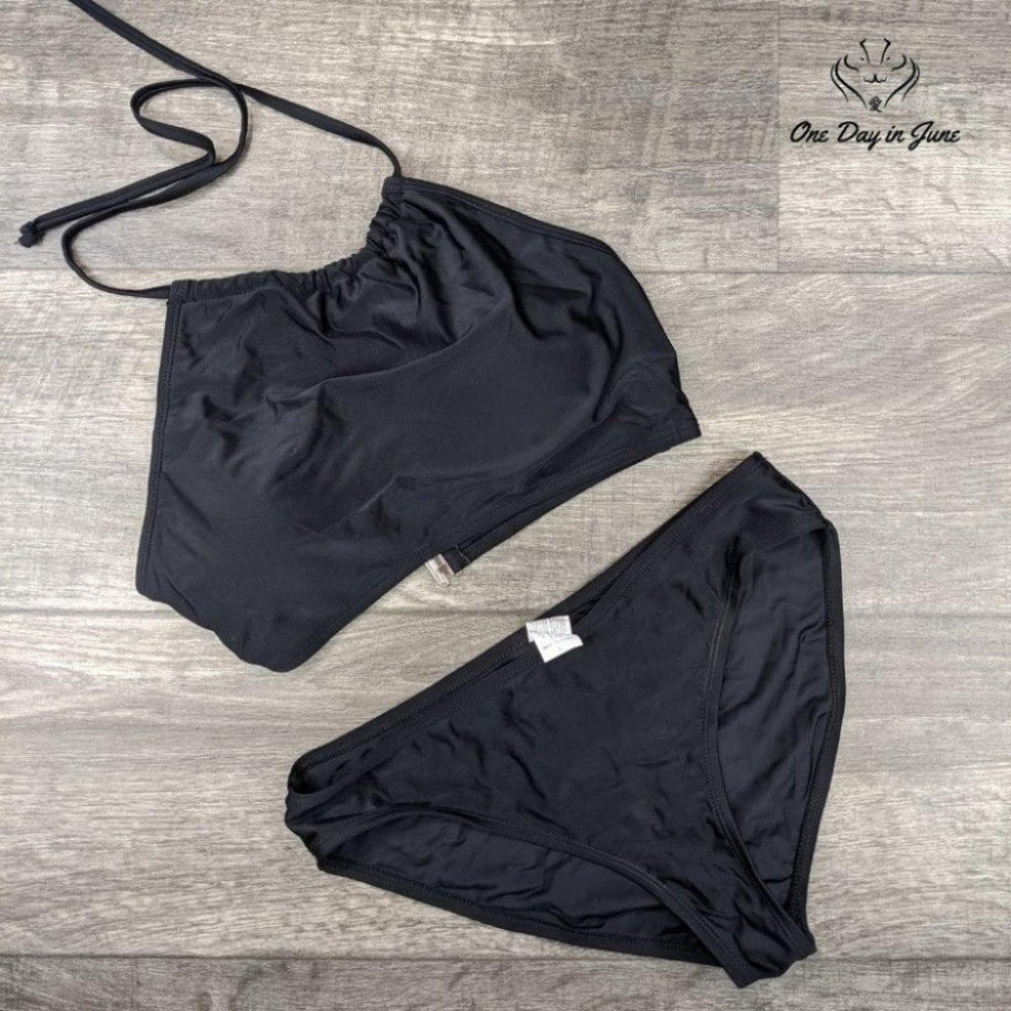 Ekouaer High Neck Halter Bikini Size L