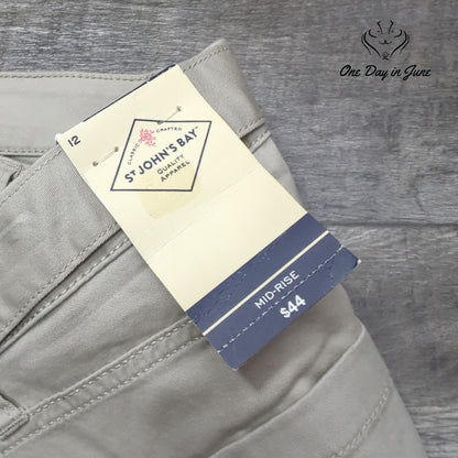 St. John's Bay Mid Rise Light Khaki Pants Size 12