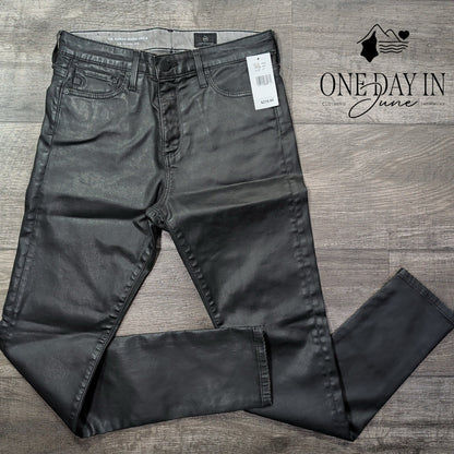 AG Adriano Goldschmied Farrah Skinny Ankle Coated Jeans Black NWT Size 4 (27)