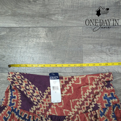 Chaps Pull On Midi Skirt Size L