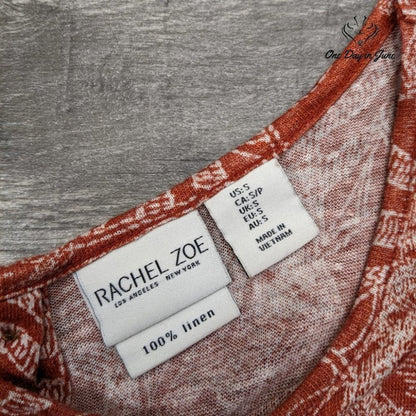Rachel Zoe Button Back Linen Tank Top Size S