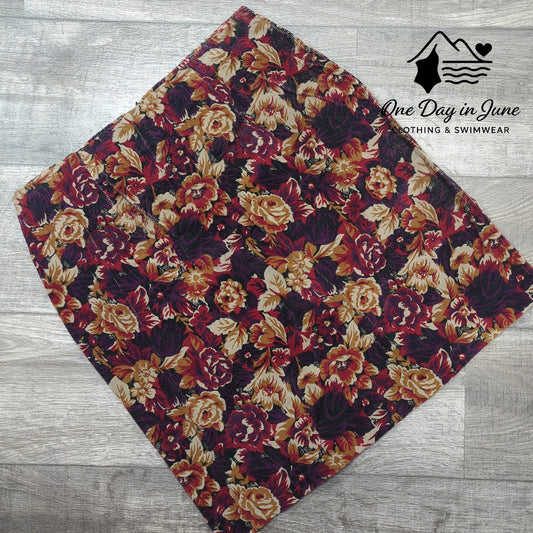 Carolina Blues Floral Corduroy Skirt Size 12