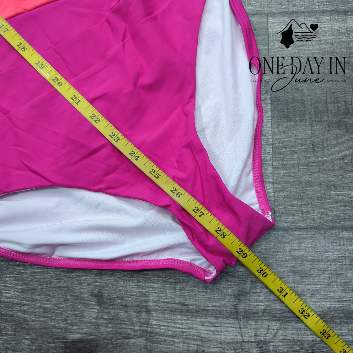 Eomenie One Shoulder One Piece Swimsuit Pink Ombre Colorblock NWT Size M